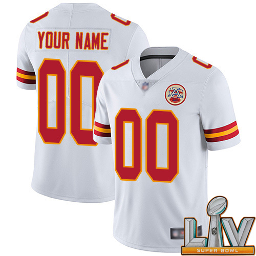 Super Bowl LV 2021 Men Kansas City Chiefs Customized White Vapor Untouchable Custom Limited Football Jersey